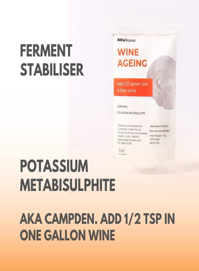 BREWBasket مجموعة أدوات صنع النبيذ من BREWBasket تكفي لصنع أكثر من 20 زجاجة نبيذ - خميرة، مطهر، بنتونيت، مواد تخمير النبيذ، كامبدن، بالإضافة إلى تعليمات الاستخدام. - Image 4